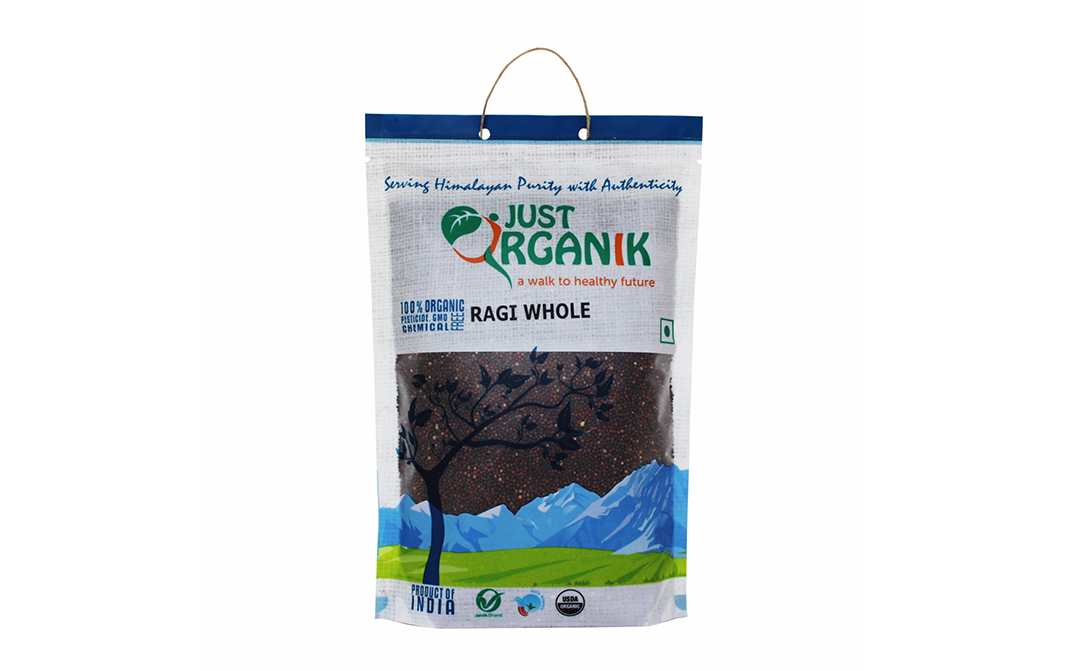Just Organik Ragi Whole   Pack  500 grams